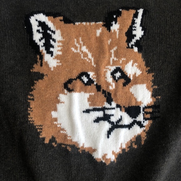 Maison Kitsune fox sweater in green - Picture 3 of 3